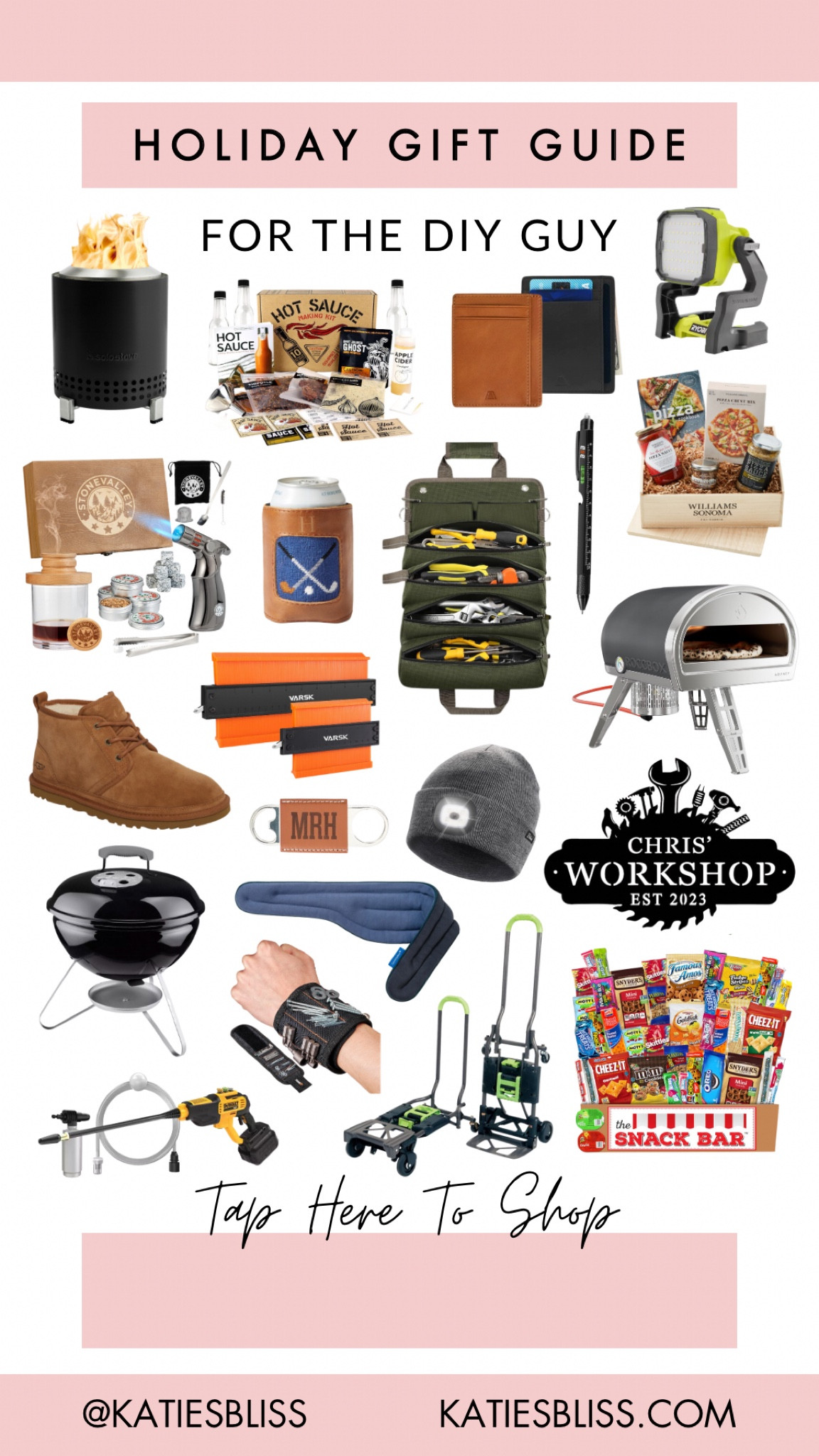 Holiday gift guide ⭐️ for the DIY guy

For him. Gifts. Holiday. Christmas. Presents. Pizza oven. DIY kit. Tools. Ugg. Solo stove. Andar Wallet. Dewalt. Personalized. Custom. 



#LTKFindsUnder100 #LTKGiftGuide #LTKMens