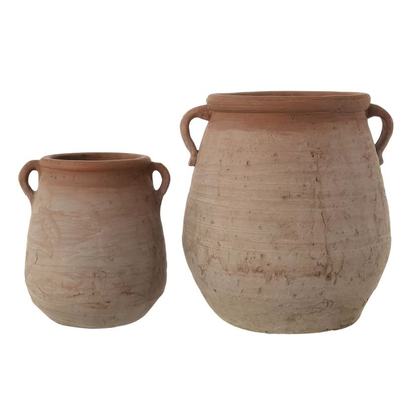 Poteet Whitewashed 13.75'' Terracotta Table Vase | Wayfair North America