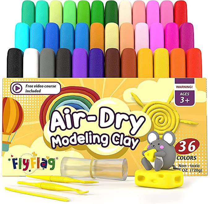Air Dry Clay 36 Colors, Soft & Ultra Light, Modeling Clay for Kids with Accessories, Tools and Tu... | Amazon (US)