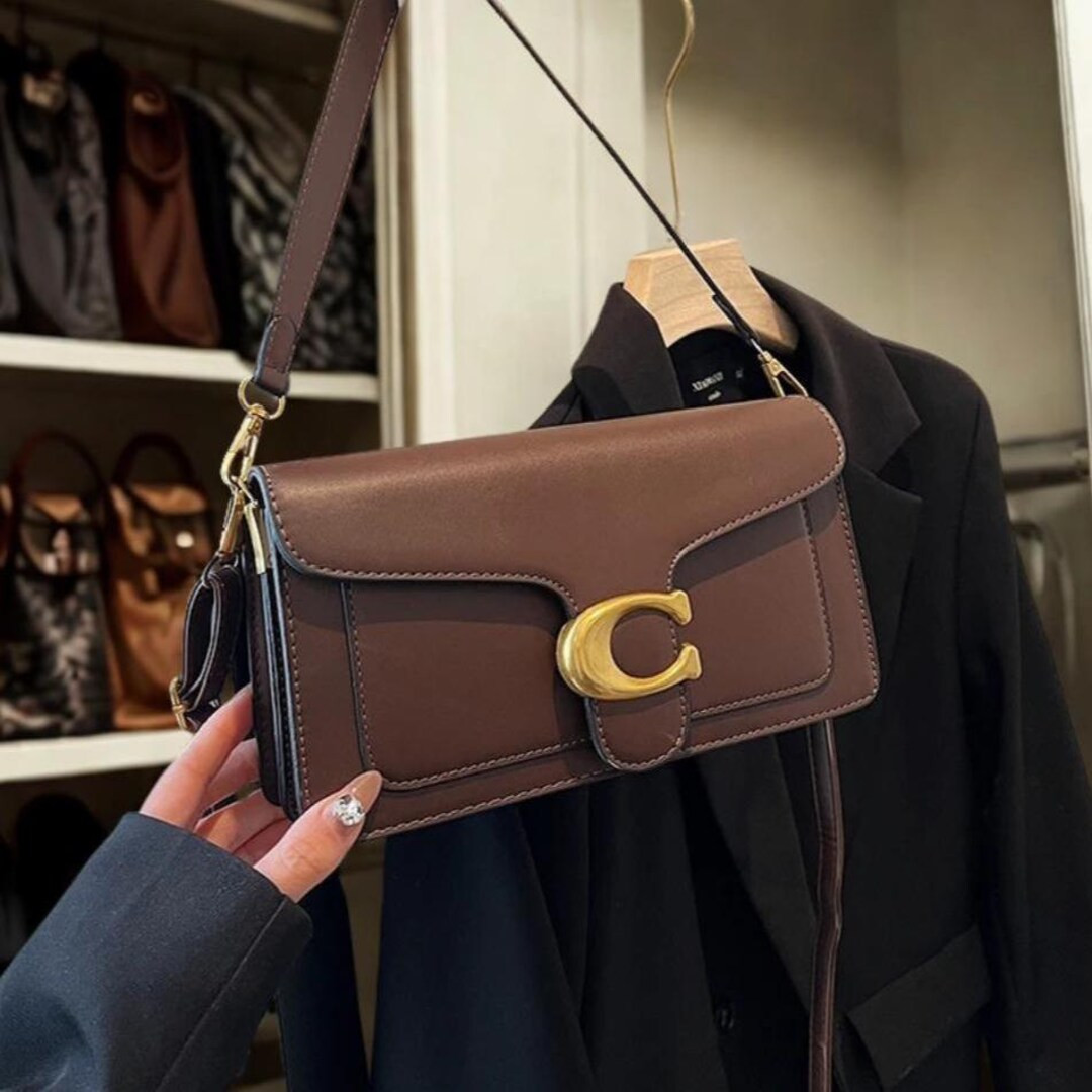 90s Brown/White Vintage Leather Shoulder Bag | Etsy (US)