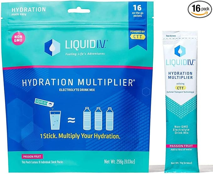 Liquid IV Passion Fruit Hydration Drink Mix 16 Count, 16 GR | Amazon (US)