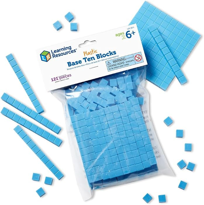 Learning Resources Base Ten Blocks Smart Pack - 121 Pieces, Ages 6+, Grades 1+, Math First Grade ... | Amazon (US)