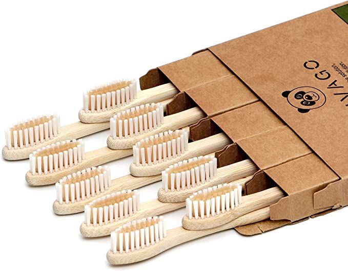 VIVAGO Biodegradable Bamboo Toothbrushes 10 Pack - BPA Free Soft Bristles Toothbrushes, Eco-Frien... | Amazon (US)