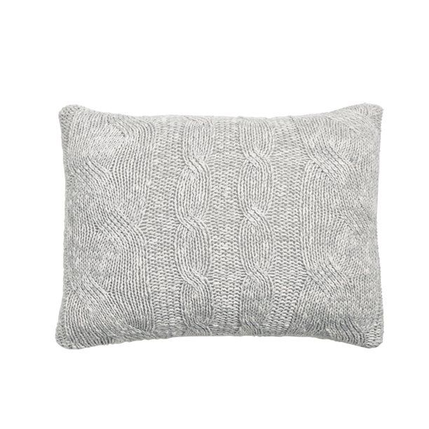 Gap Home Heathered Cable Knit Decorative Square Throw Pillow, Gray, 14" x 20" | Walmart (US)