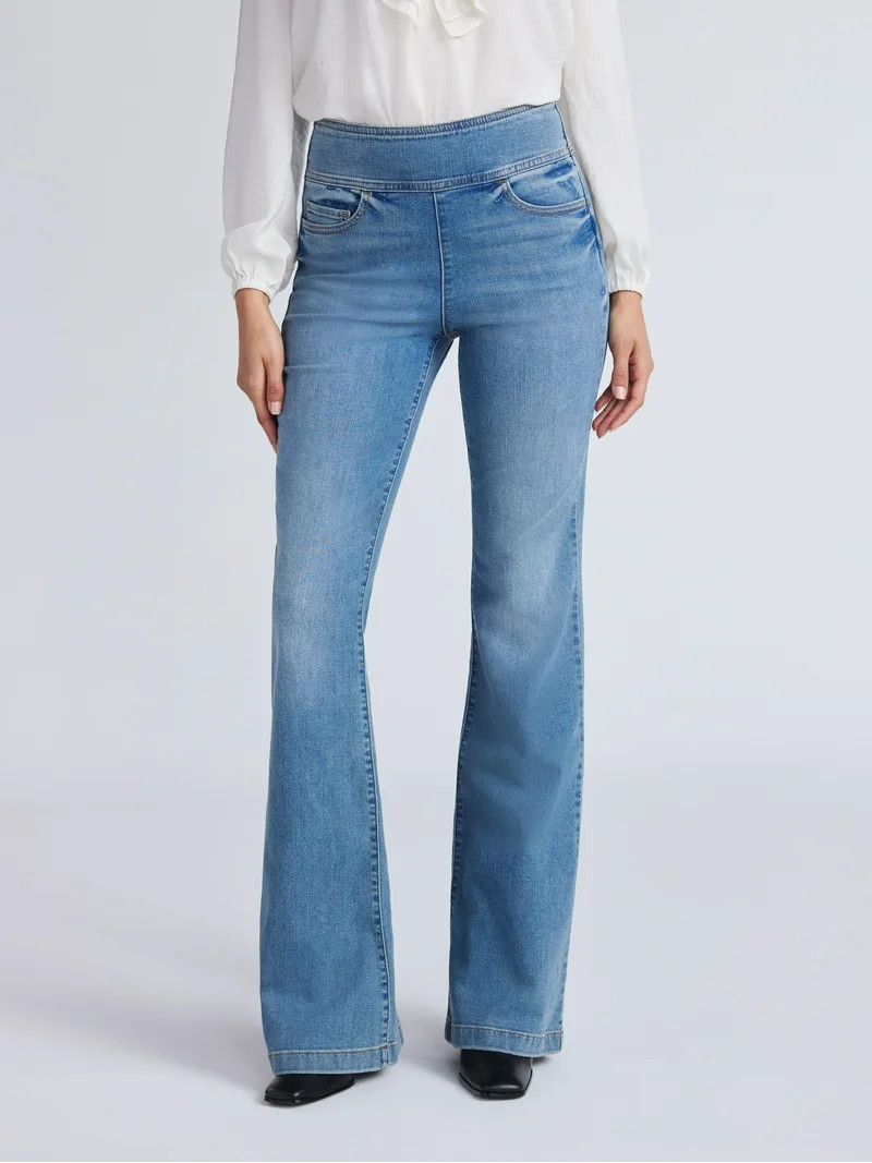 Sofia by Sofia Vergara Women's Melisa Flare High Rise Pull On Jeans, 32.5&quot; Inseam, Sizes 0-20 | Walmart (US)