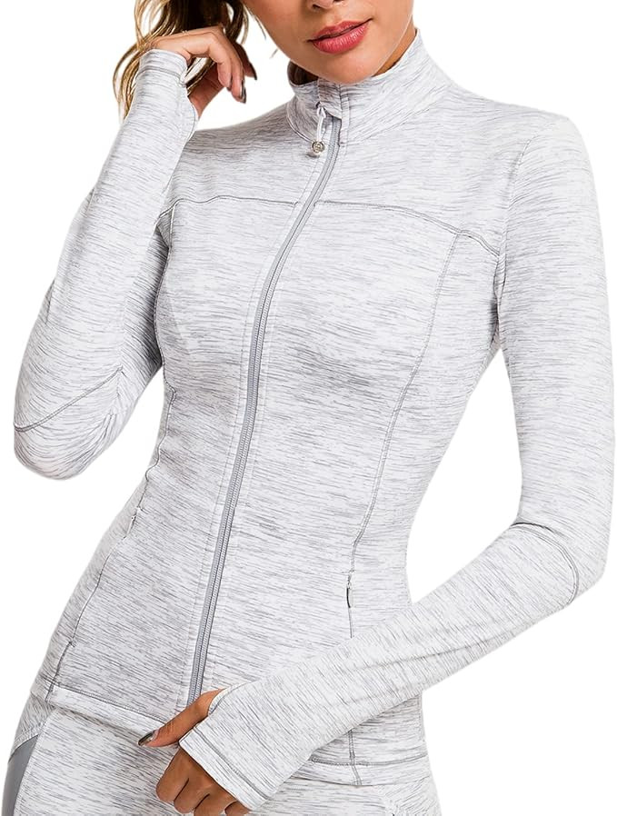 GYM RAINBOW Workout Jackets for Women, Full Zip Slim Fit Lightweight Athletic Running Sports Trac... | Amazon (US)