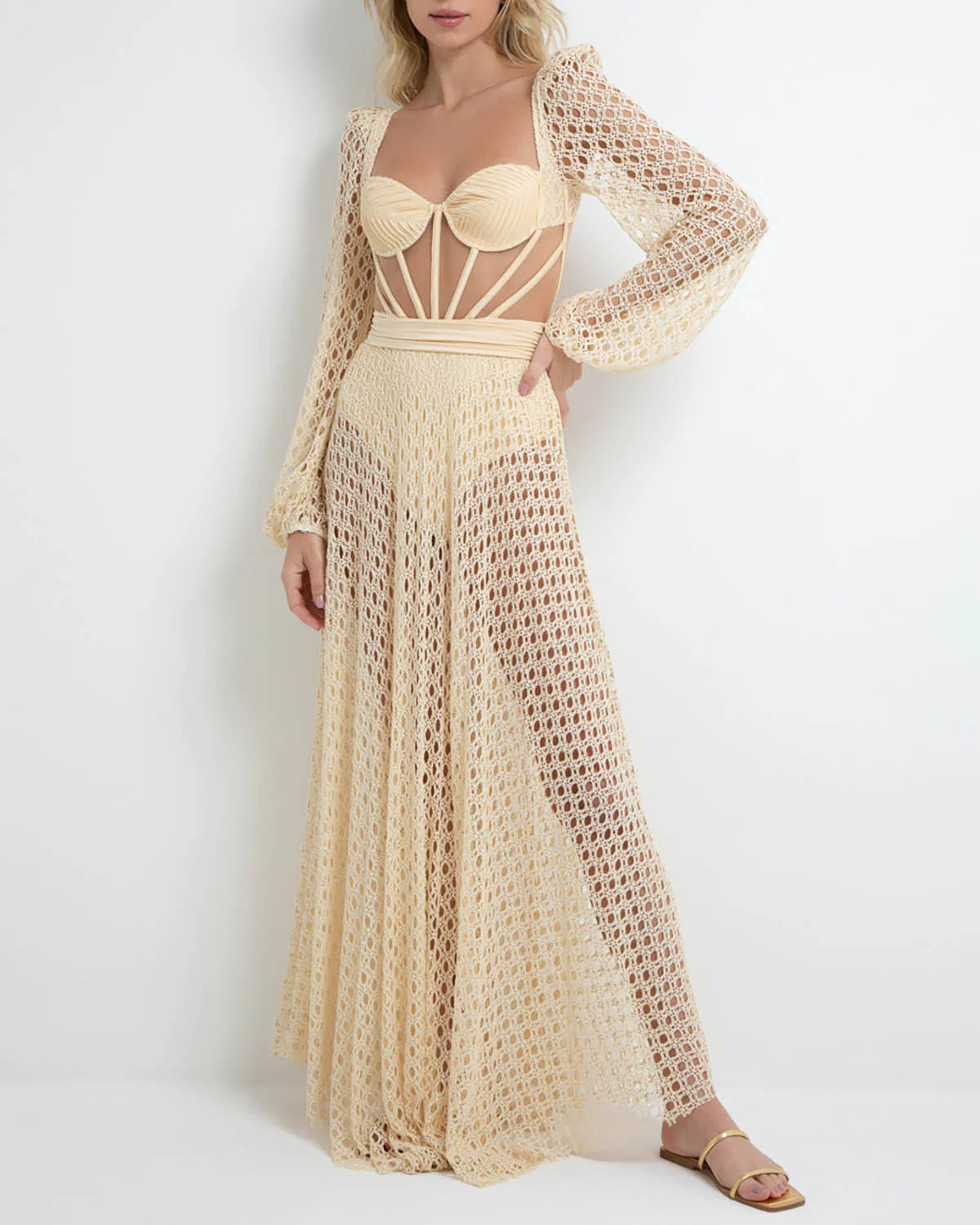 MONSTERA CROCHET BUSTIER DRESS | PatBO