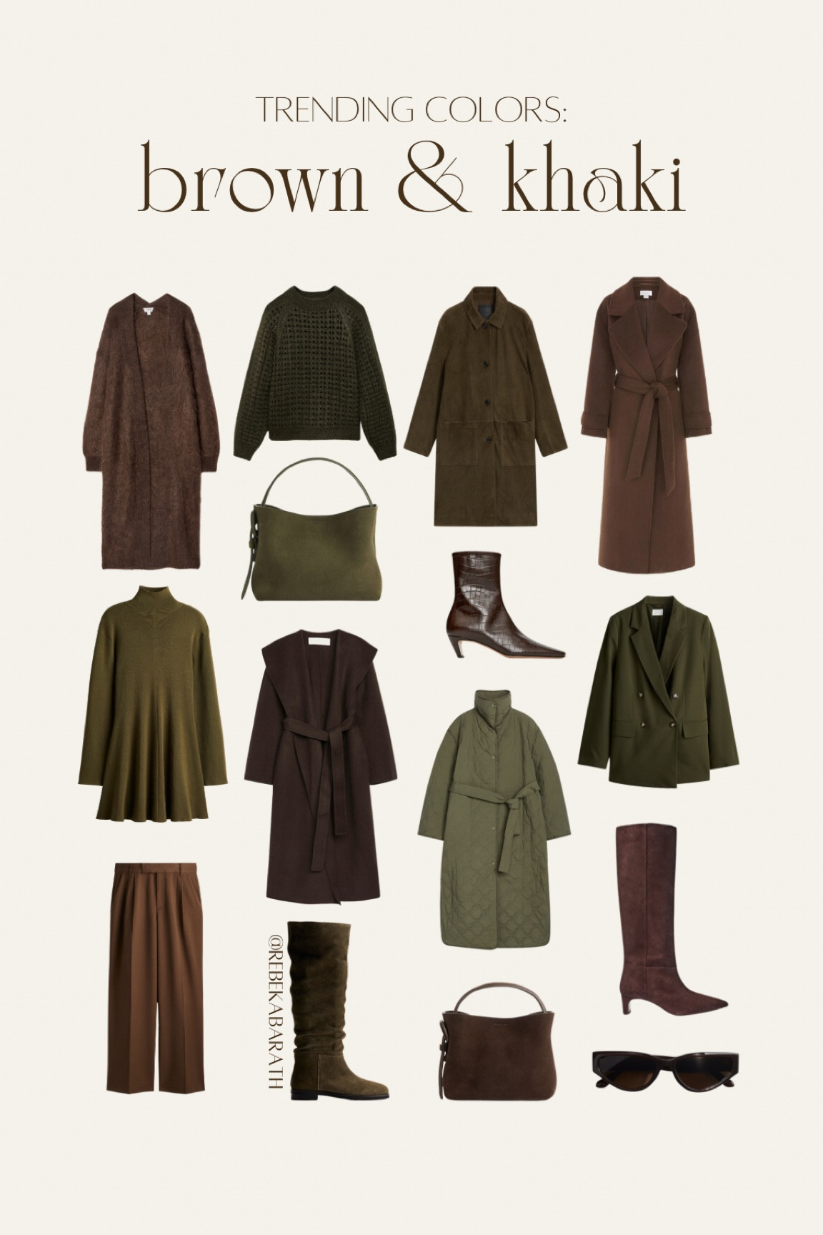 trending colors: brown & khaki 🍂

shop your fave pieces from brushed cardigans & gorgeous coats to suede accessories ✨

2024 trends | winter trend | winter fashion | style inspo | color trend | khaki trend | chocolate brown trend (aff links)

#LTKWorkwear #LTKSeasonal #LTKStyleTip