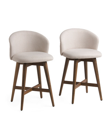 Set Of 2 Performance Fabric Swivel Counter Stools | Marshalls