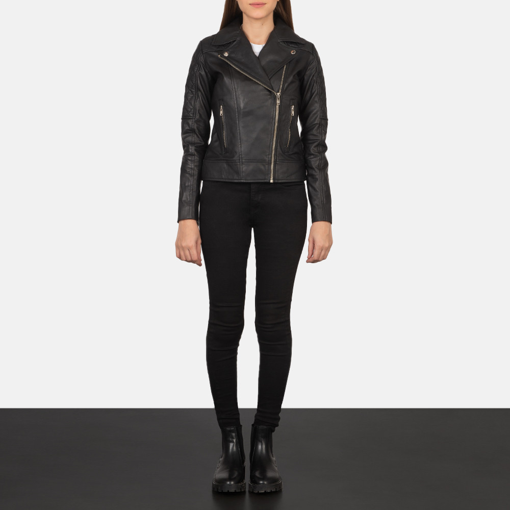 Carolyn Quilted Black Biker Jacket | The Jacket Maker