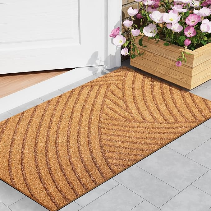 Door Mat Outdoor Welcome Mat: Faux Coir Door Mat for Outside Entrance | Washable Front Door Mat -... | Amazon (US)