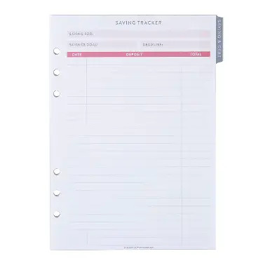Savings and Debt Tracking A5 Ring Agenda Inserts | Erin Condren | Erin Condren
