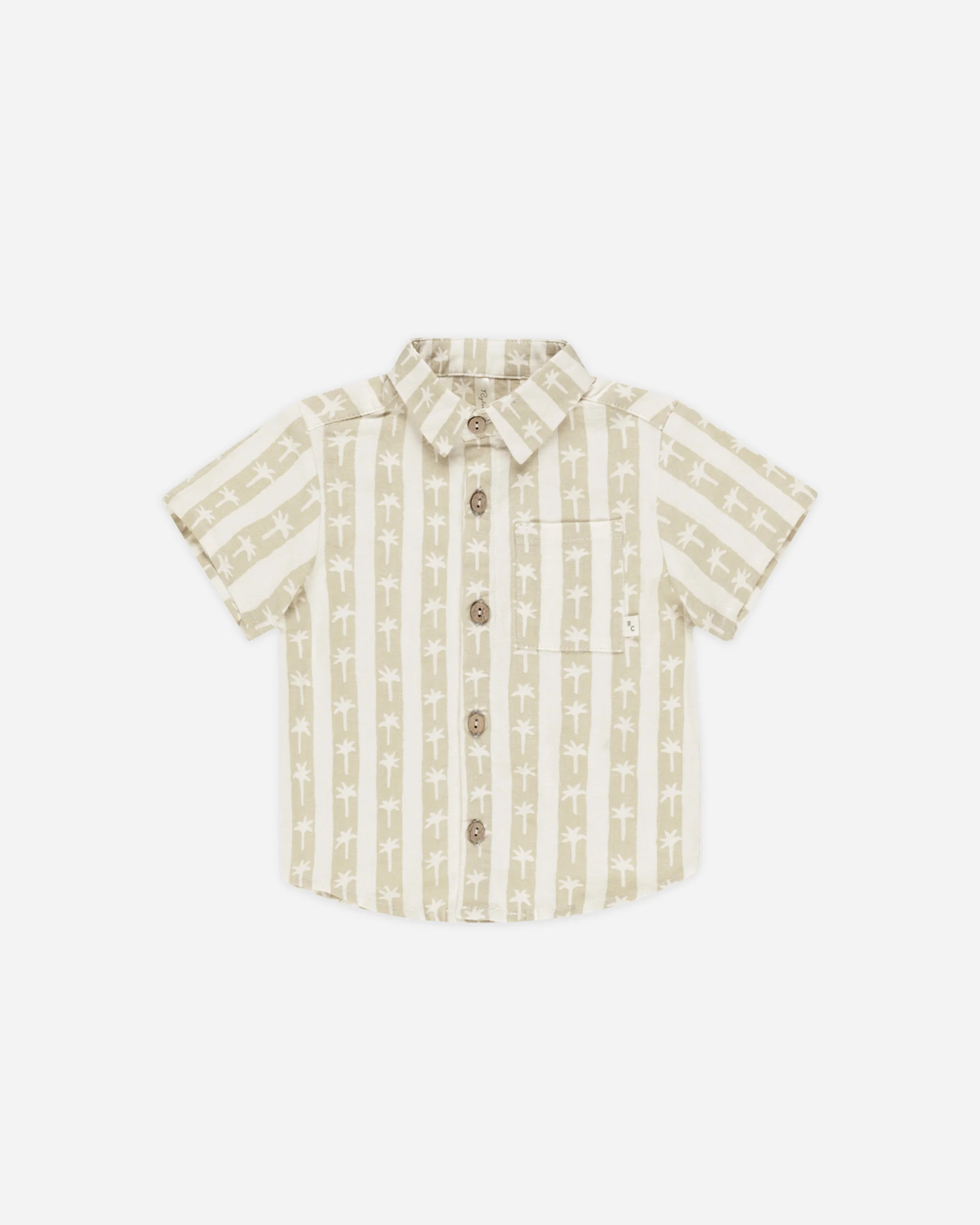 Collared Short Sleeve Shirt || Palm Stripe | Rylee + Cru