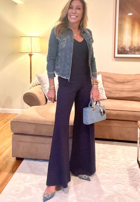 Ripley Rader!!!
By now, I think we’ve all seen the pop-up ads on social media for this brand. I know I have personally clicked on it many times before taking the plunge and ordering it and I am SO glad I did!!!
This is from their core collection – in my signature navy, of course. 💙
Navy Ponte Knit Wide Leg Pant
THE PERFECT PANT. A high-waist, wide leg pant made from ponte knit. The exaggerated wide leg and high waistline are slimming and elongating on all heights and body types.
Navy Ponte Knit Short Sleeve Top
The chic extended sleeve length, natural waist, and square silhouette create the perfect pairing for the Ripley Rader iconic wide leg pant. The ponte knit fabric gives the appearance of a structured look with all the comfort of a soft knit.

I also styled the pants with a Joie form fitted tank and denim jacket for a night out with the ladies. Added my denim Valentino slingbacks, a Christian Dior denim bag and was ready to roll.

I have to say the fit, feel, fabric of this set is fabulous, and I fully intend to purchase it in more colors.
Drop a Peach if you have clicked on the link already... 🍑

#ripleyrader #ripleyraderstyle #matchingset #navyisthenewblack #thepeach #elegantstyle #stylemyway #widelegpants #oufitideas #fashionblog #highwaistedpants #fashionover50 #styleover50 #whatiwore #over50fashionblogger #over50fashion #fitover50 #stylegoals #wearthisnext #midlifeinstyle #lookoftheday #mystylediary #femininestyle #mystyletoday #styleideas #styleideasdaily #midlifestyle #over50style #over50styleblogger #femininefashion
@shopripleyrader @christiandiorandmoi @maisonvalentino @retrofete @louboutinworld

#LTKshoecrush #LTKitbag #LTKstyletip