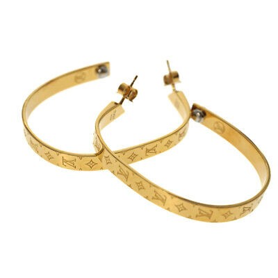 LOUIS VUITTON Pierced earrings Gold Monogram Hoop earrings MO0220 Auth  | eBay | eBay US