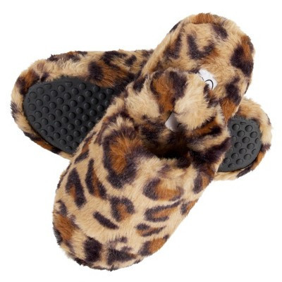 Jessica Simpson Girl's Slip On Slippers With Backstrap - Leopard/Small | Target