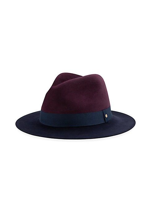 New Era Men's Colorblock Wool Wide-Brim Fedora Hat - Maroon Navy - Size Large | Saks Fifth Avenue