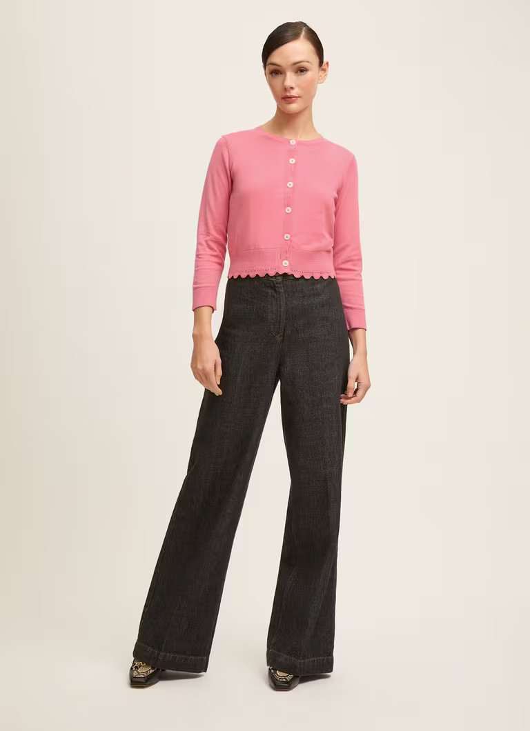 Vanessa Desert Rose Pointelle Detail Cardigan | L.K. Bennett (UK)