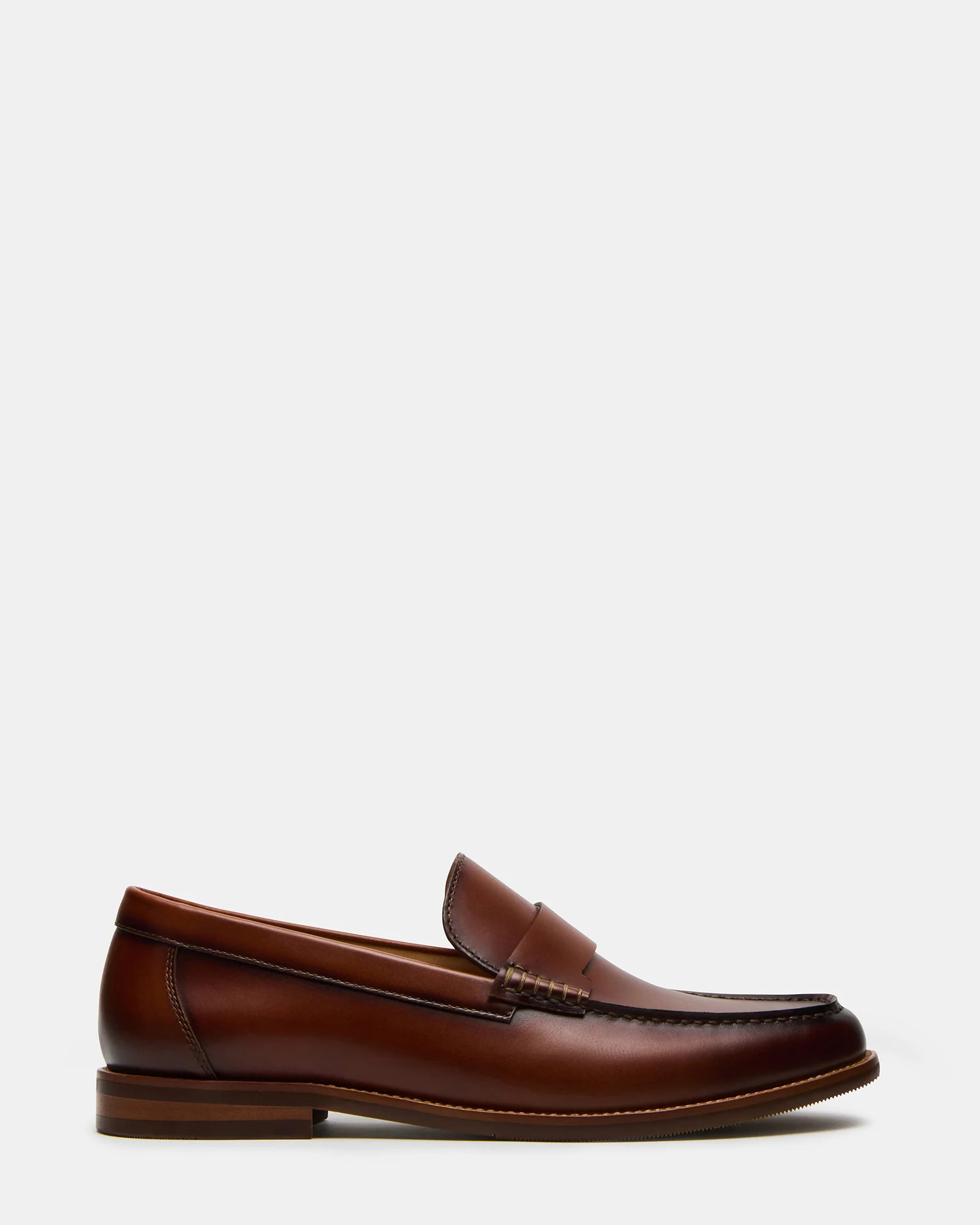 COLVER Cognac Leather Slip-On Loafer | Men's Loafers | Steve Madden (US)