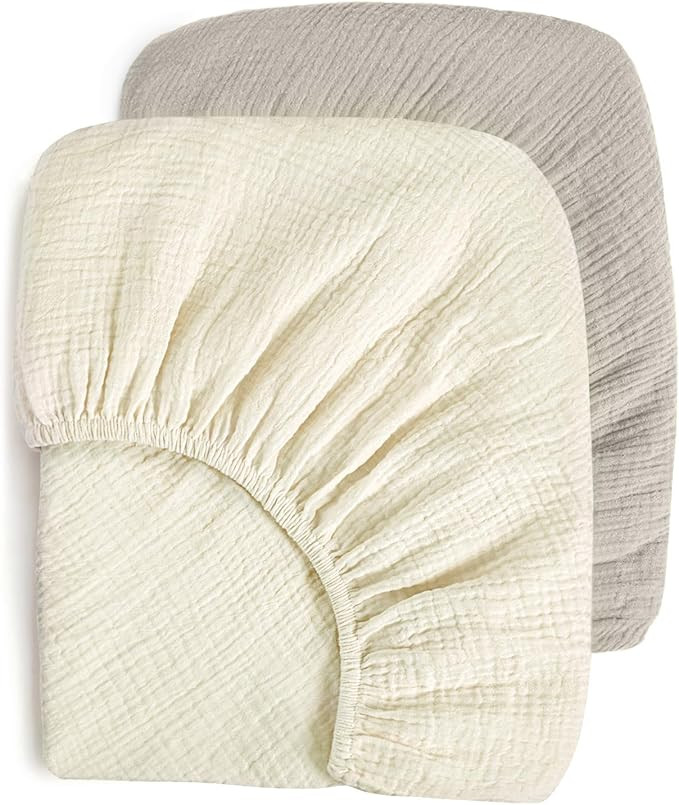 Muslin Crib Sheets, Soft Baby Sheets for Crib, Fitted Crib Sheets for Girls and Boys with Boho St... | Amazon (US)