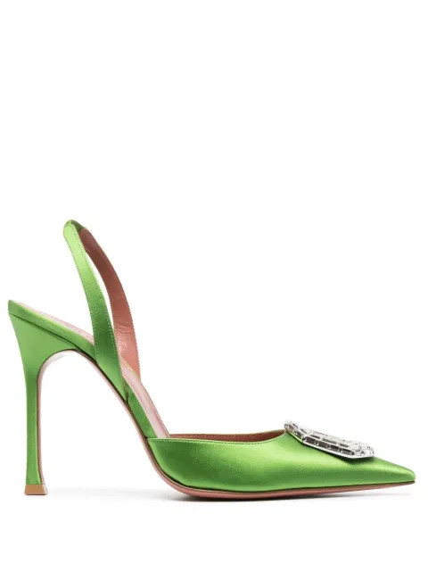 Amina Muaddi Camelia 105mm Slingback Pumps - Farfetch | Farfetch Global
