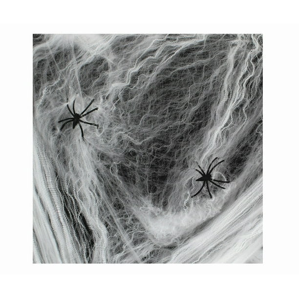 Pack Of 2 White Colored Spider Webs Plastic Spider Webbing Props House Decor For Halloween | Walmart (US)