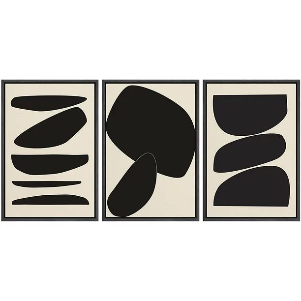 PixonSign Framed Canvas Print Wall Art Set Geometric Duotone Circle Mid-Century Collage Abstract ... | Walmart (US)