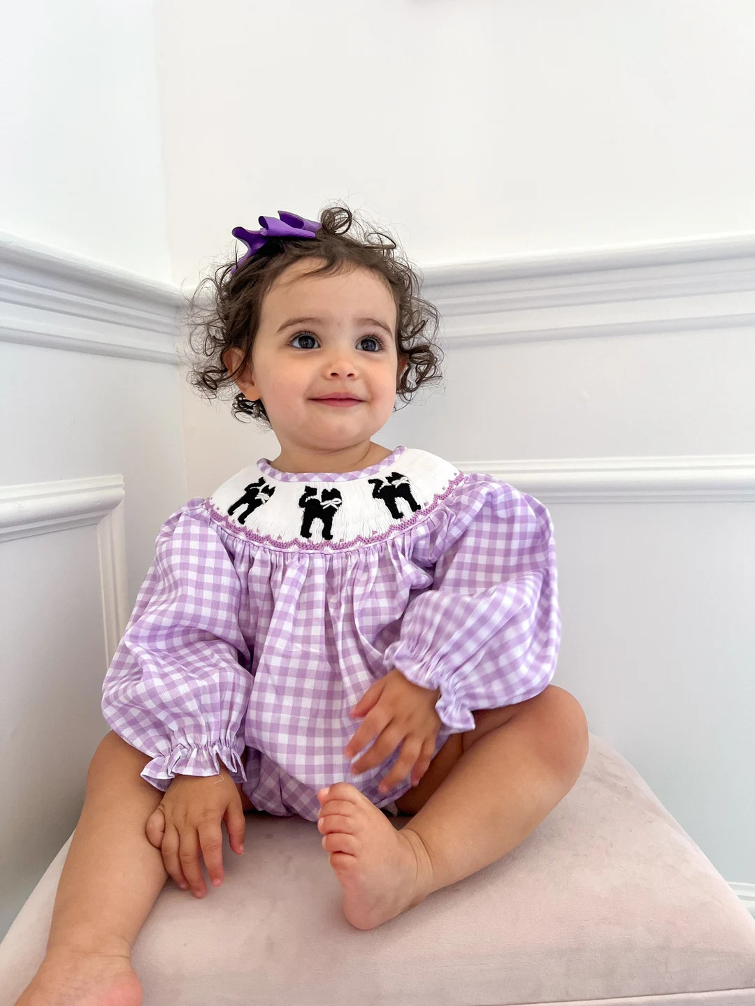 Bonnie Black Cat Smocked Bubble - Etsy | Etsy (US)