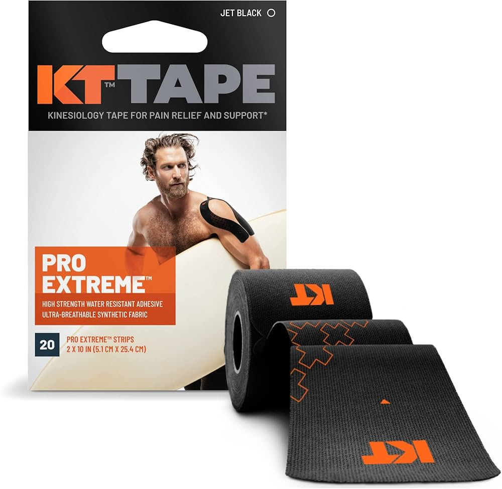 KT Tape, Pro Extreme Synthetic Kinesiology Athletic Tape, 20 Count, 10” Precut Strips | Amazon (US)