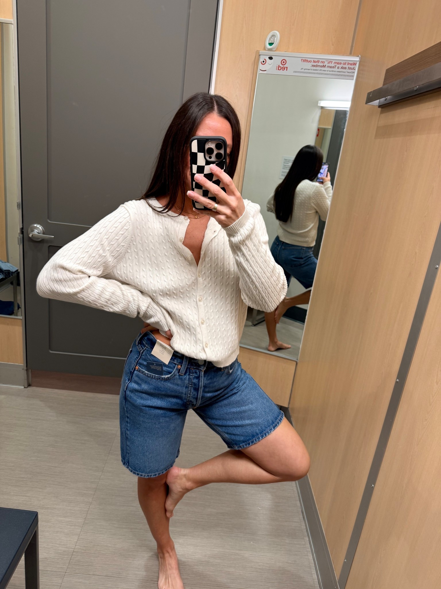 If you buy one spring layer… make it this 👀

This 🎯 Target cable knit cardigan is the piece I keep reaching for on repeat.

It’s lightweight but still cozy, and somehow makes even the simplest outfit (denim, shorts, a basic tee) look instantly put together.

That effortless, “I didn’t try but still look good” vibe ✨

Paired with these longer-length shorts I didn’t expect to love this much—but they’re SO good:
• flattering fit (not too short, not awkwardly long)
• super comfortable for all-day wear
• easy to style with anything

This is one of those outfits you’ll throw on constantly and never regret buying

Sizing:
Sweater: XXL (for an oversized fit)
Shorts: 6

5’5” | 130 lbs

These staples always sell out first, don’t wait on your size
Tap to shop before they’re gone 🤍

#LTKOver40 #LTKmomlife #LTKootd
