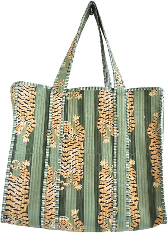 RAJBHOOMI HANDICRAFTS Women’s 100% Cotton Lightweight Shoulder Tote Bag with Interior Poeckt Ca... | Amazon (US)