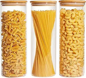 Vtopmart 70oz Glass Food Storage Jars, 3 Pack Large Kitchen Containers with Airtight Bamboo Lids ... | Amazon (US)