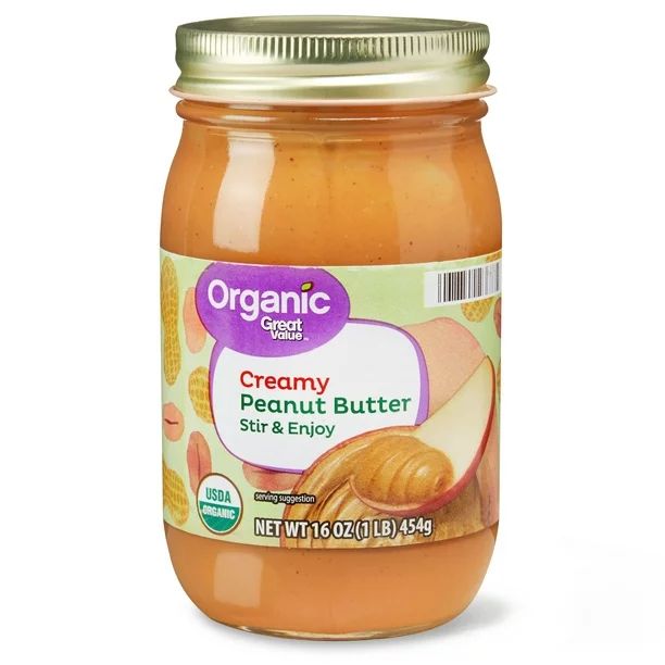 Great Value Organic Creamy Stir Peanut Butter, 16 oz - Walmart.com | Walmart (US)