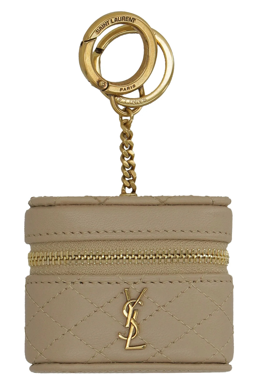 Saint Laurent Logo Plaque Zipped AirPods Case | Cettire Global