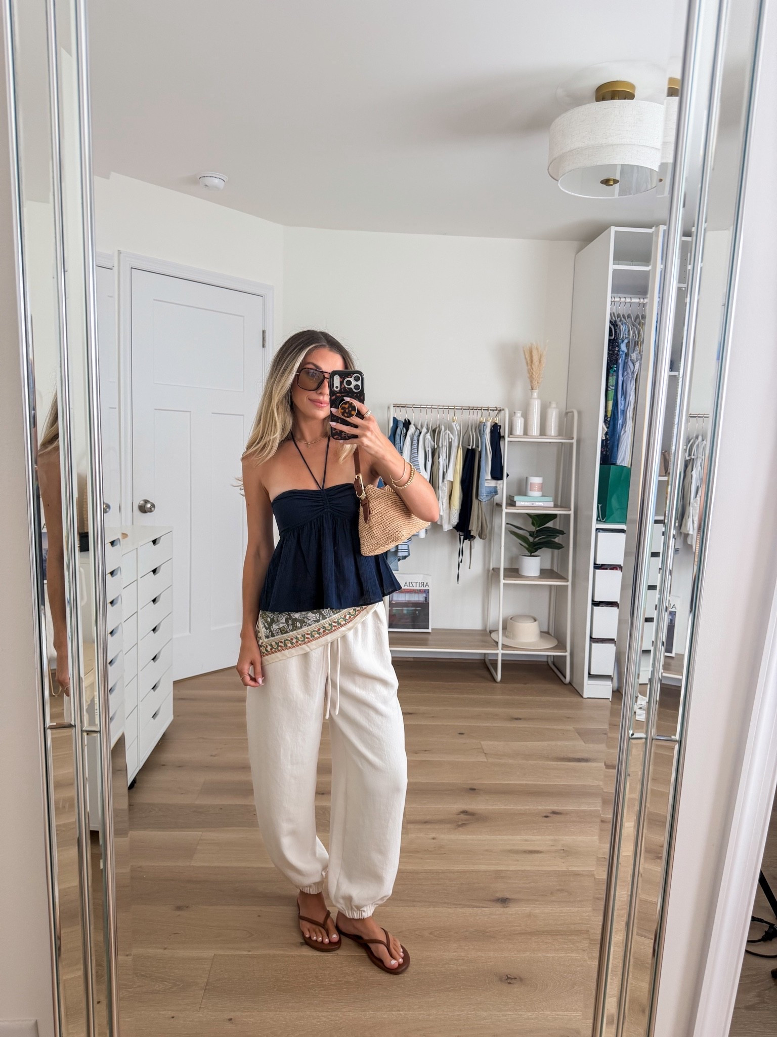 cute casual summer outfit of the day 🌊☁️📖🍒 
+ top: xs — can be worn as a halter or tube top
+ aritzia balloon pants: xxs — I’m 5’2 and these are in the crepette material! So no wrinkling and they’re not see through

#LTKootd #LTKPetite #LTKSeasonal