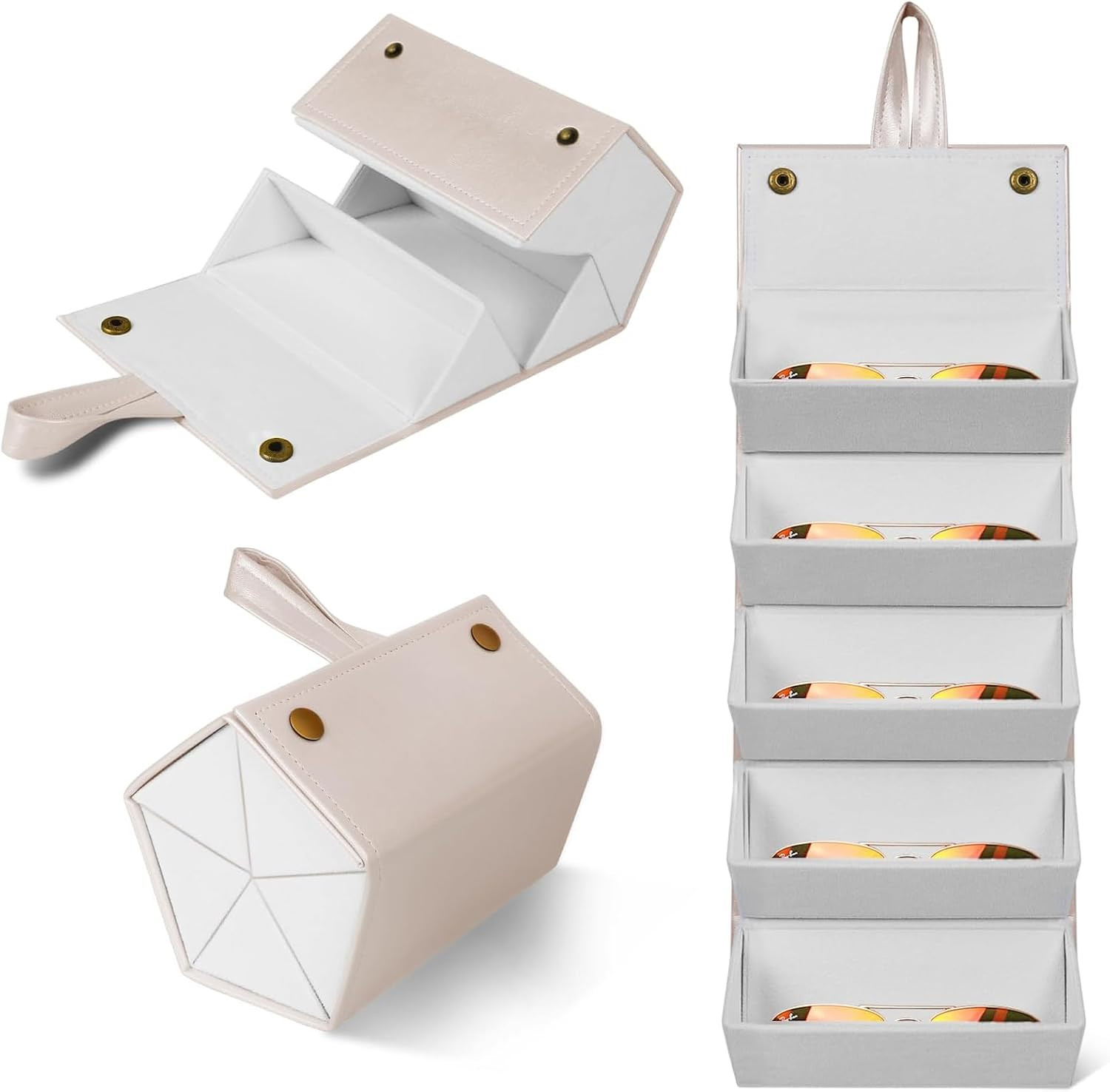 Travel Sunglasses Organizer, Sunglasses Travel Case for Multiple Pairs | Amazon (US)