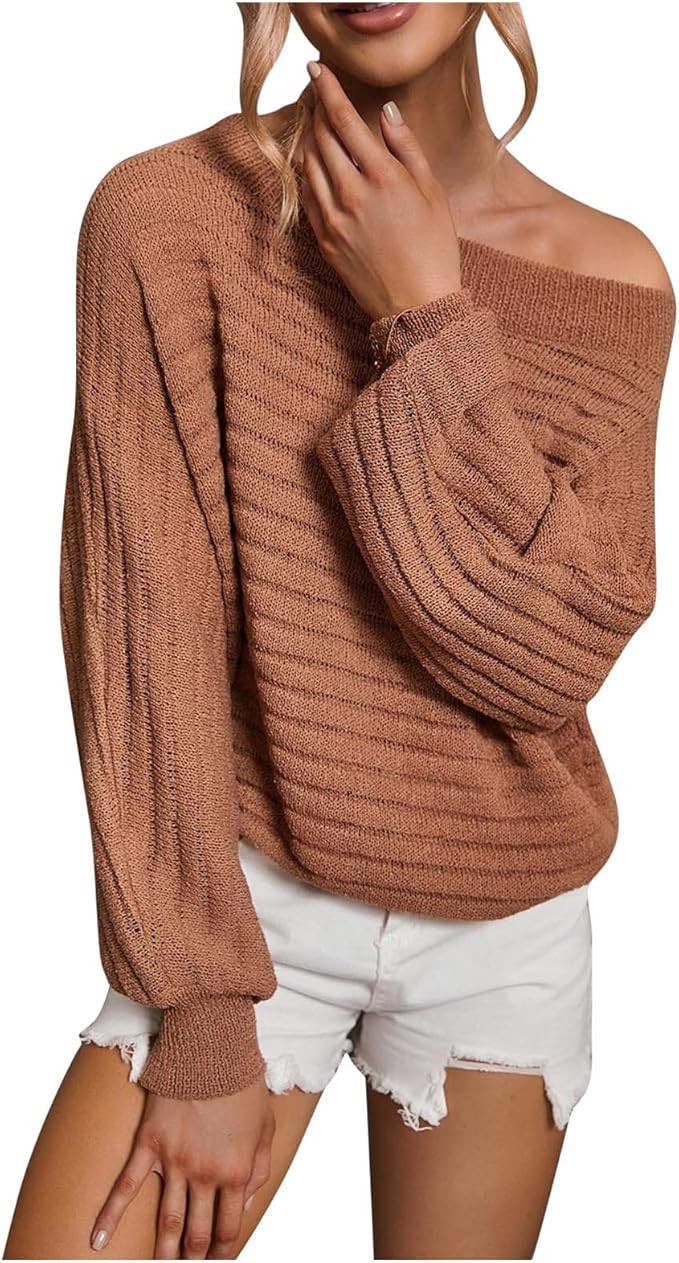 Oversized Sweaters for Women Ladies Casual Long Sleeve Knitted Sweater Solid Color Loose Pullover... | Amazon (US)