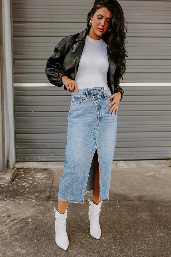 The Gillian Denim Midi Skirt | Impressions Online Boutique