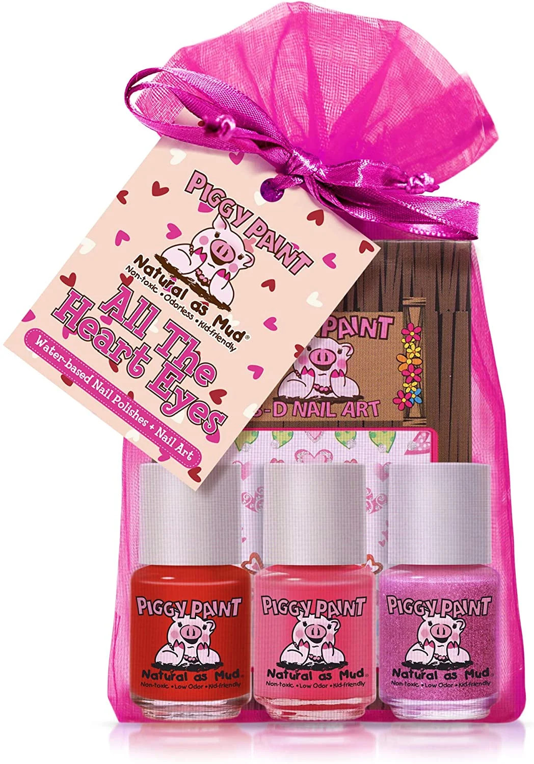 Piggy Paint All The Heart Eyes Nail Polish 3 Pack - Non-Toxic, Safe, Low Odor for Kids | Walmart (US)