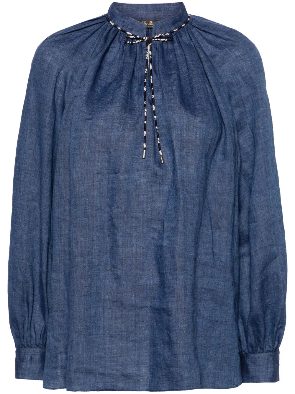 drawstring linen blouse | Farfetch Global