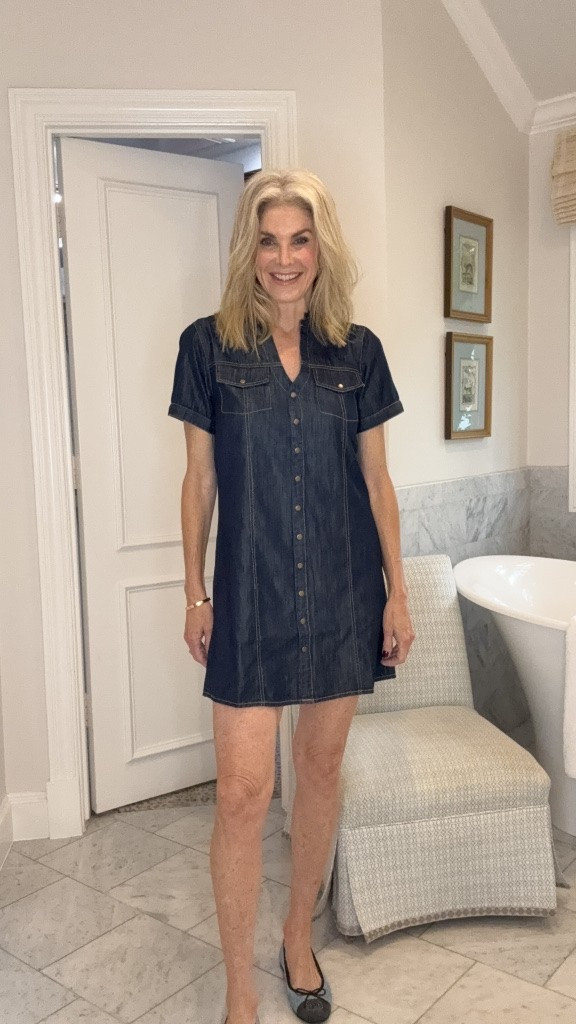 Love this chambray dress for fall! @MERSEA Size S

#LTKOver40 #LTKSeasonal #LTKootd