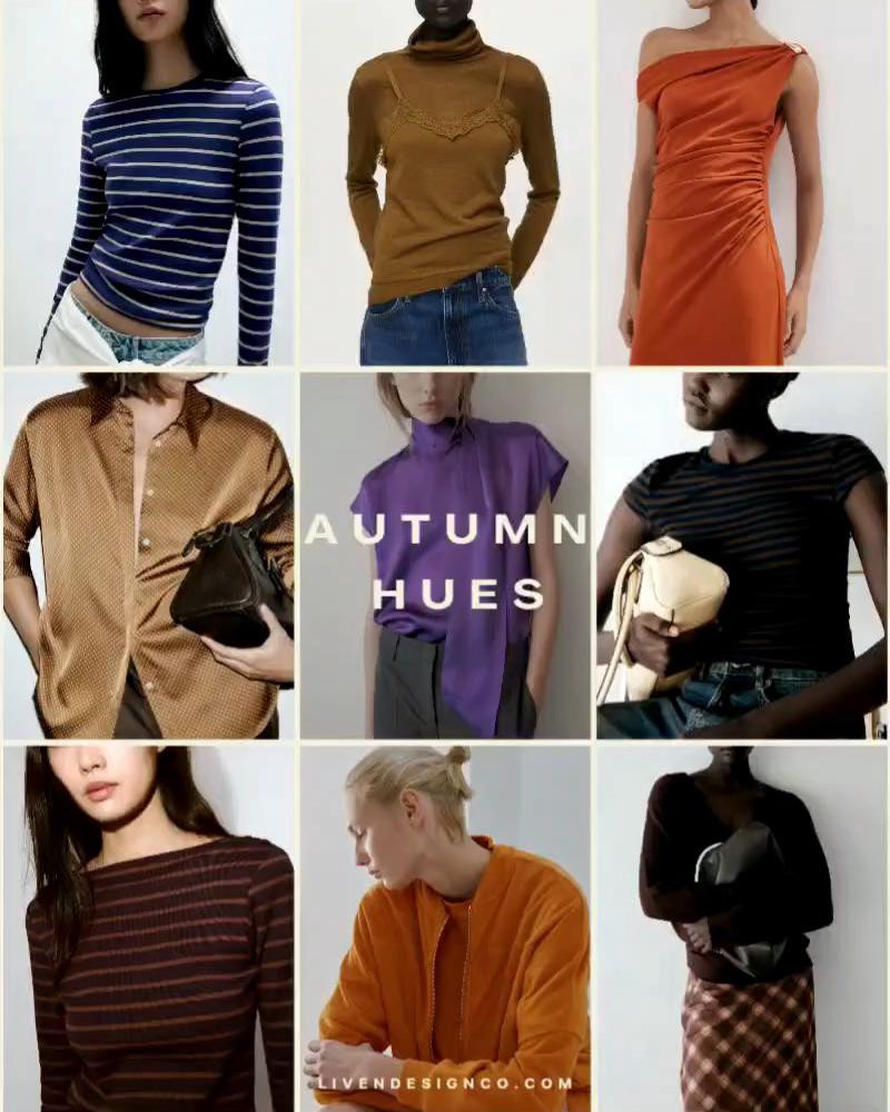 Autumn hues. Fall fashion. Mango. Orange. Ochre. Purple. Striped tee. Satin polka dot shirt. Fall wardrobe. Style inspiration. 

#LTKSeasonal #LTKSaleAlert