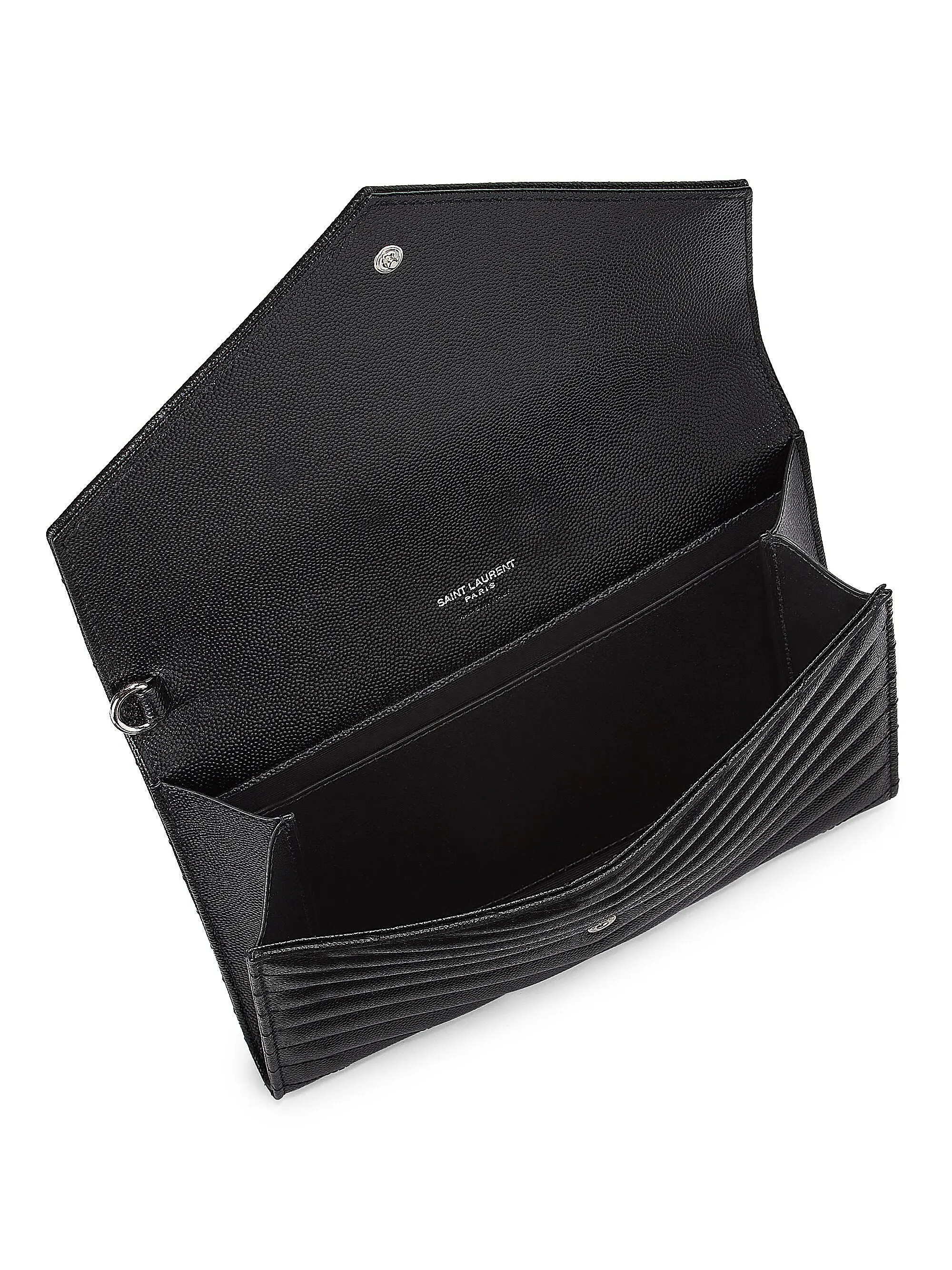 Cassandre Matelasse Flap Pouch in Quilted Grain De Poudre Embossed Leather | Saks Fifth Avenue