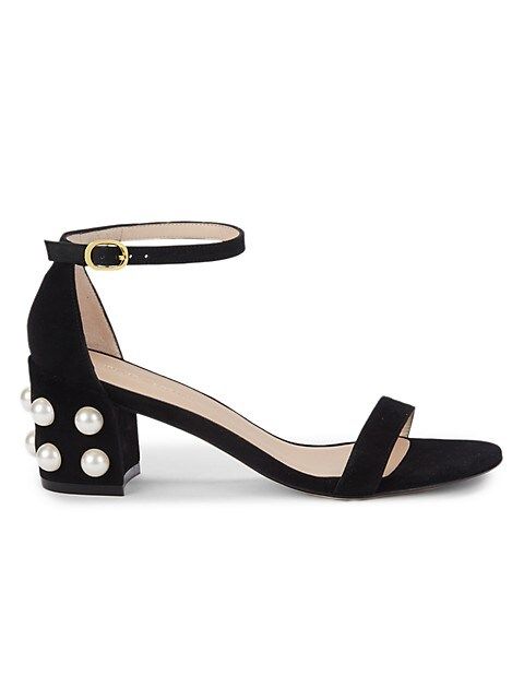Simple Faux-Pearl Block-Heel Sandals | Saks Fifth Avenue OFF 5TH