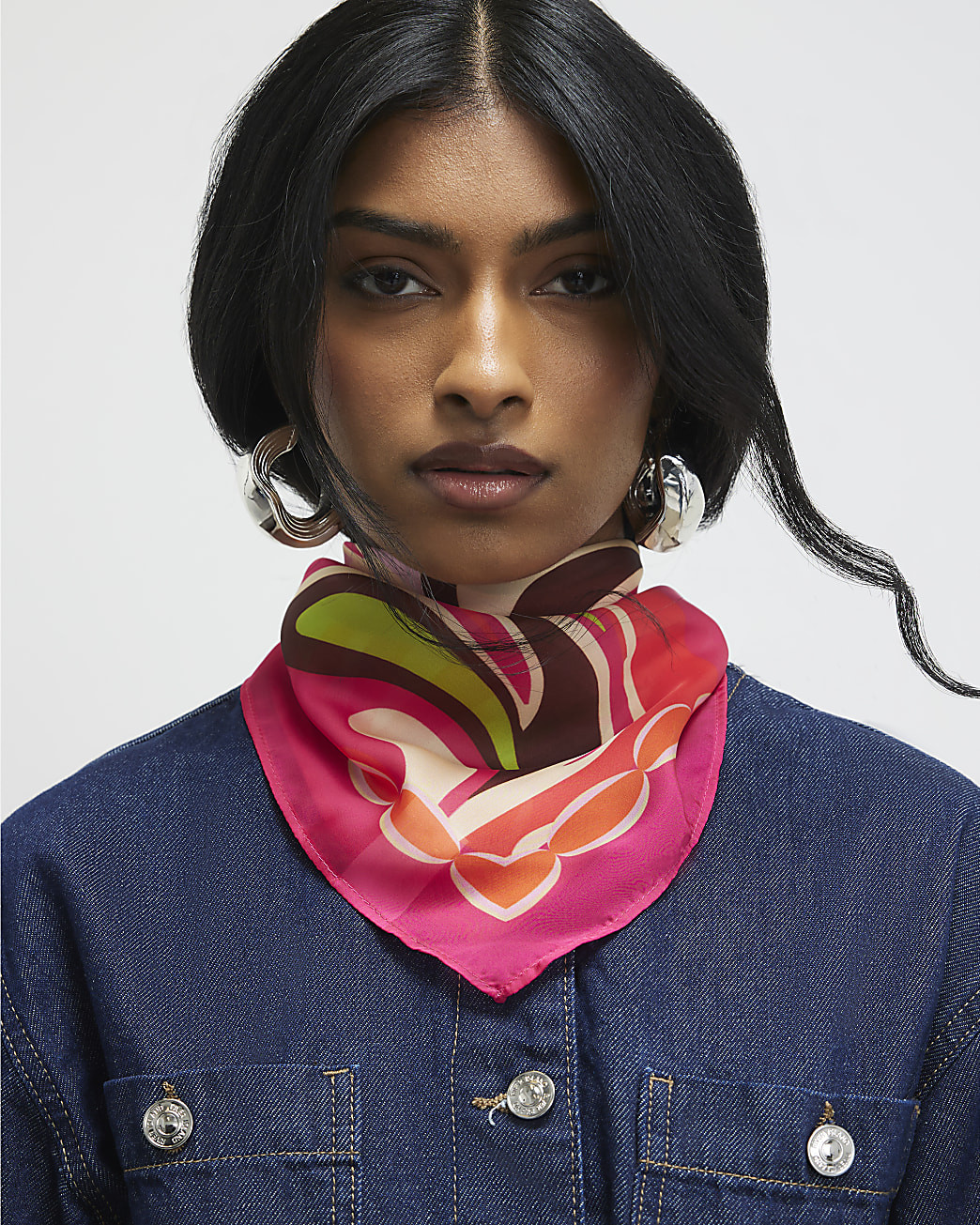 Pink Swirl Print Neck Scarf | River Island UK & IE