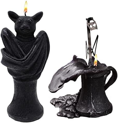 Halloween Bat Shaped Candle Decorations Skeleton Inside When It Melts - Halloween Decor Skull & Bone | Amazon (US)