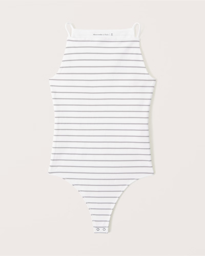 Cotton Seamless Fabric Boatneck Bodysuit | Abercrombie & Fitch (US)