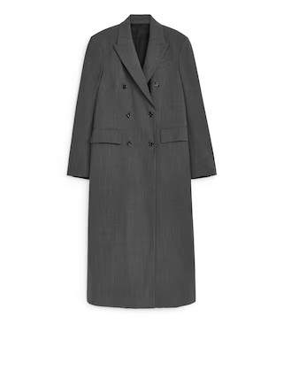 Oversized Double-Breasted Coat – Grey Melange – ARKET GB | Arket UK