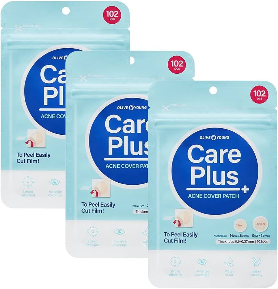 OLIVE YOUNG Care Plus Spot Patch 3 Pack | Hydrocolloid Acne Korean Spot Patch to Cover Zits, Pimp... | Amazon (US)