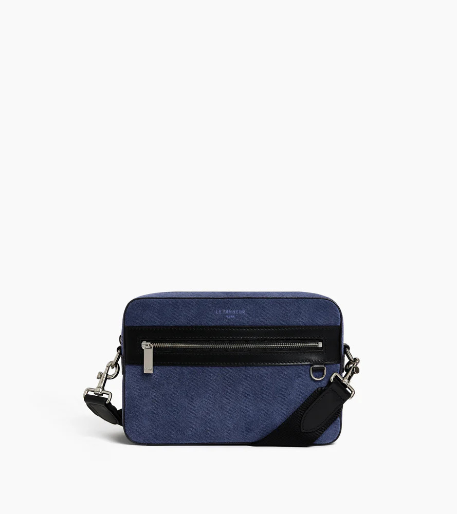 Petite sacoche Emile en cuir suède effet denim | Le Tanneur
